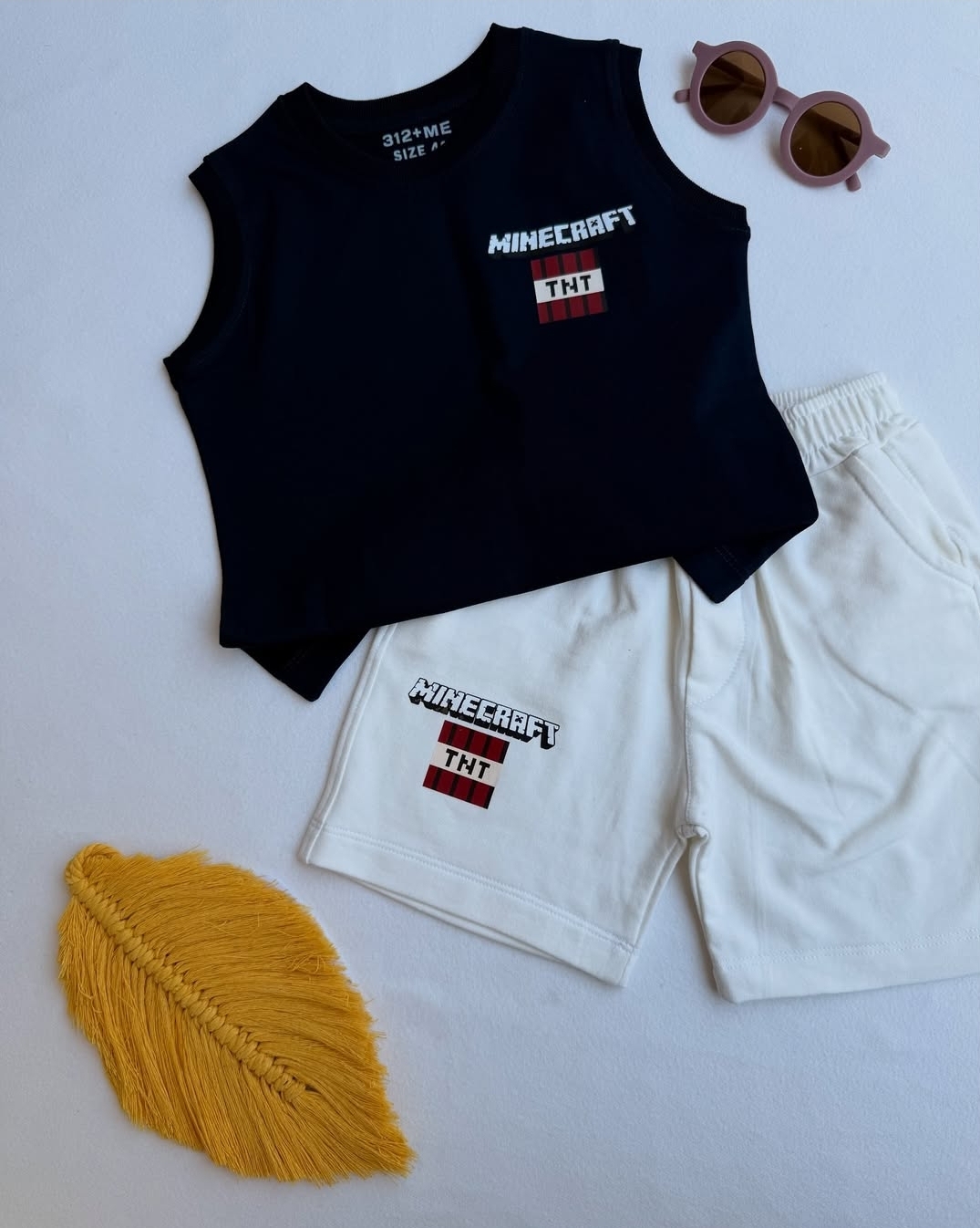 تاپ و شلوارک بچگانه طرح ماینکرافت